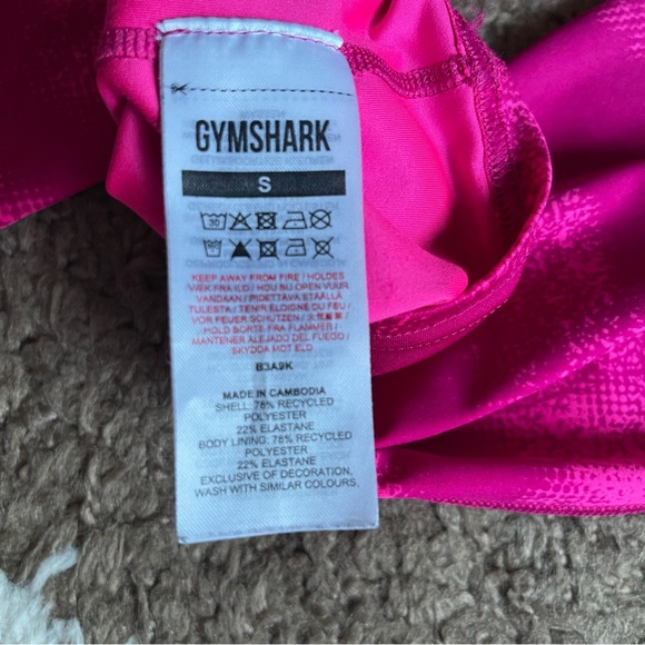 Gymshark GS Power Full Length All In One Sz S In Magenta Pink Print - Picture 8 of 10